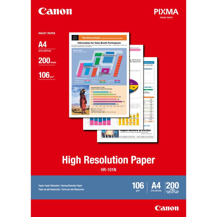 Produktbild Canon HR-101N, High Resolution Paper, 200 Blatt (106 g/m², A4, 1 x)