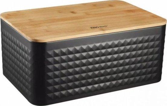 Actual product image Kinghoff Chlebak CHLEBAK STALOWY Z DESKĄ BAMBUSOWĄ KH-1713
