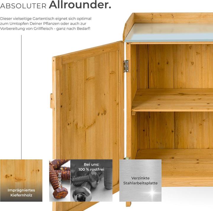 Produktbild tectake Pflanztisch mit Unterschrank