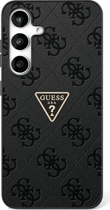 Actual product image Guess Hot Stamp 4G Pattern Triangle Metal Logo case for Samsung Galaxy S25 - black (Samsung Galaxy S25)