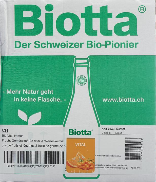 Image du produit Biotta Une immunité vitale (6 x 50 cl)