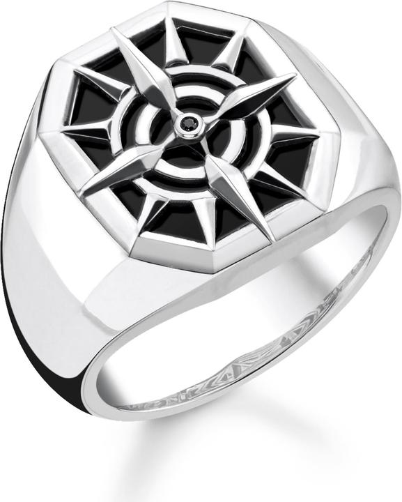 Image du produit Thomas Sabo Bague boussole noire (54, Argent 925)