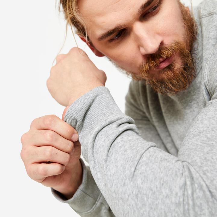 Produktbild Domyos Sweatshirt Herren warm Baumwollgewebe - grau (S)