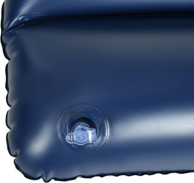 Actual product image Swisshandel24 Air mattress for 2 persons, with hand pump, soft & robust, 203x152x22cm, blue (152 x 203 cm)