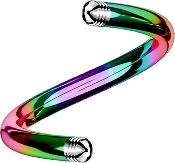 Star Piercing Micro Spiralen-Stab farbig (ohne Messing, Titan G23)