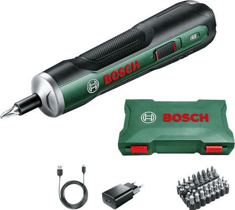 10 standard screwdriver bits, Accessories, Cardboard box, 1 x micro USB cable