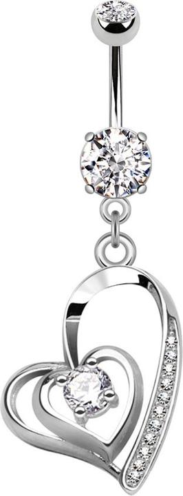 Immagine prodotto Star Piercing Banana in argento con ciondolo a cuore in cristallo ritorto in argento (Ottone, Acciaio chirurgico 316L)