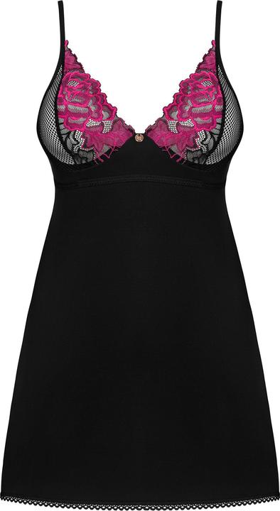 Produktbild Obsessive Rosenty Babydoll & String Schwarz/Lila (M, L)