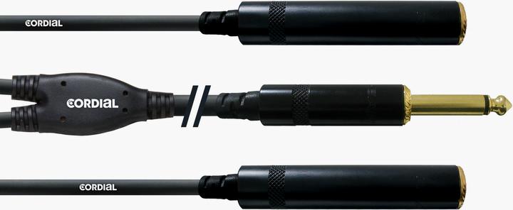 Immagine prodotto Cordial CFY 0.3 PGG - Cavo a Y 6.3mm jack mono - 2x 6.3mm presa jack mono (0.30 m, Jack 6,3 mm)
