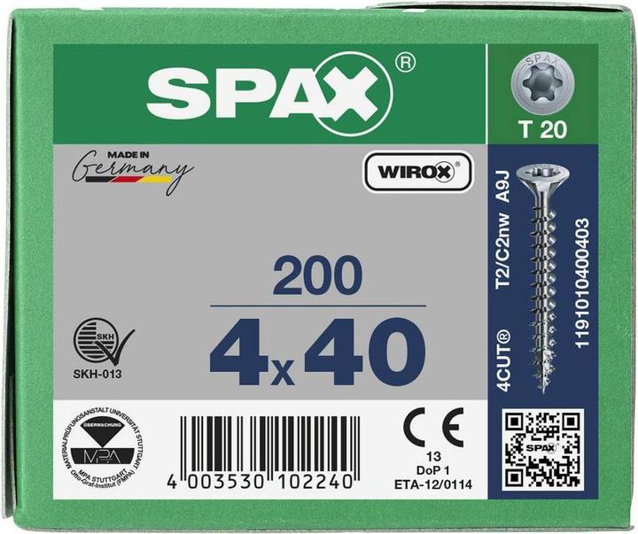 Produktbild Spax Universalschrauben 4 x 40 mm, 200 Stück (200 Schrauben pro Stück)