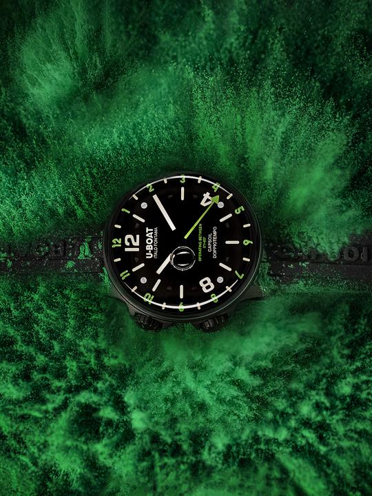 Actual product image U-Boat 8840/B Capsoil Doppiotempo DLC GMT 45mm 10ATM (Analogue wristwatch, 45 mm)