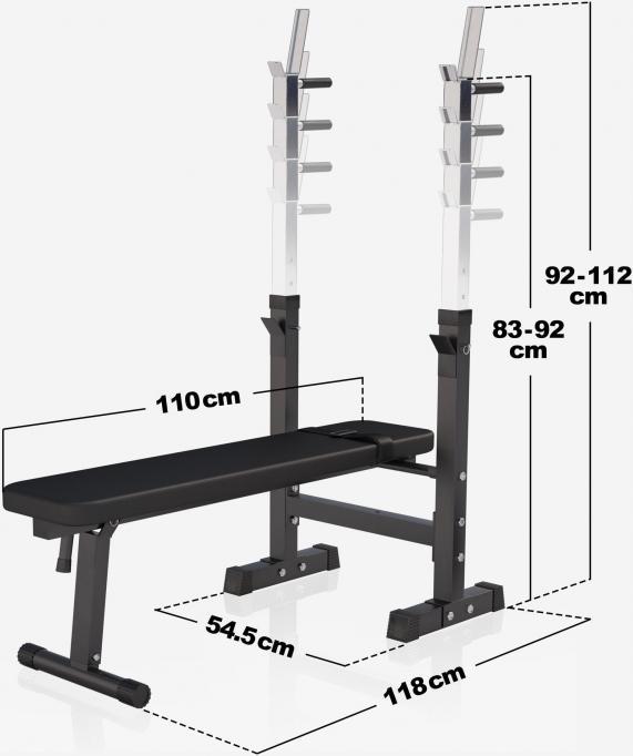 Actual product image Gorilla Sports Weight bench barbell set plastic 38kg-70kg