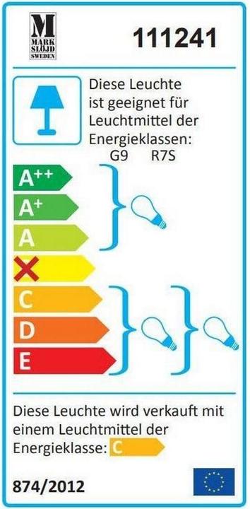Etichetta energetica Markslöjd MARKSLOJD Detroit 2L lampada da terra in acciaio inox (173 lm, GU10)