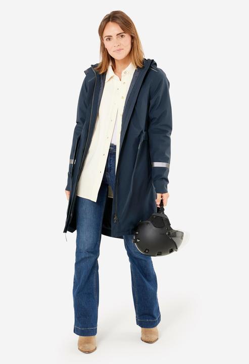 Actual product image Btwin Rain trench coat City 940 waterproof ladies navy blue (M)