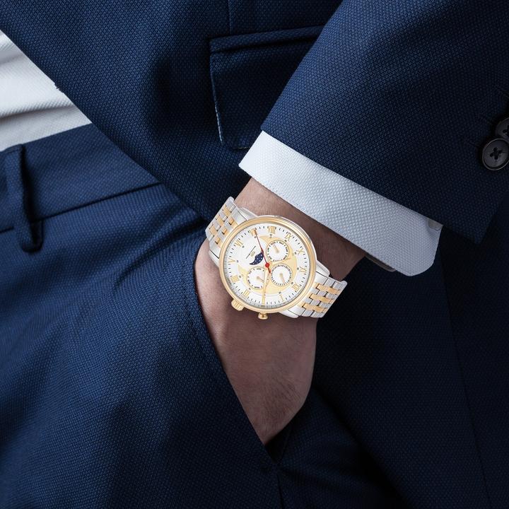 Actual product image Multifunctions Moontime II stainless steel yellow gold - 34100 (Analogue wristwatch, 40 mm)