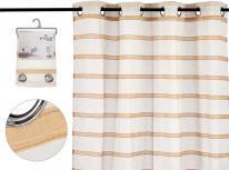 Actual product image Giftdecor sheer curtain striped brown 140x260 cm (140 x 260 cm)