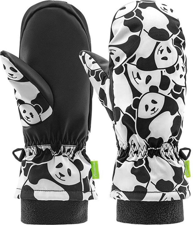 Qunature The others Panda Heat Transfer Ski Gloves Kids Size S - Black/White (S)