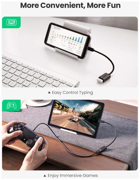 Produktbild Ugreen Micro USB 2.0 OTG Adapter Cable (0.10 m, USB 2.0)