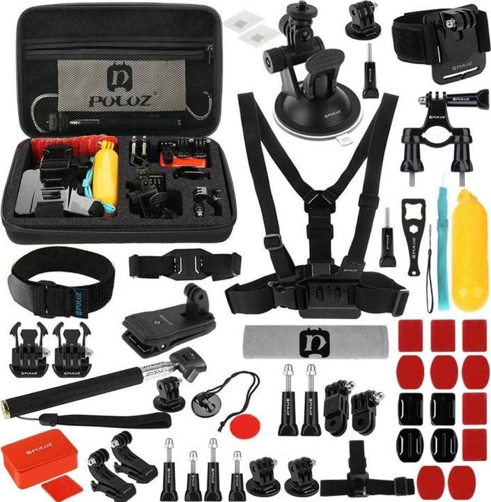 Immagine prodotto Puluz 53 accessori in 1 Kit completo Ultimate Combo con custodia EVA per GoPro, Insta360, DJI e altre (GoPro Hero4)