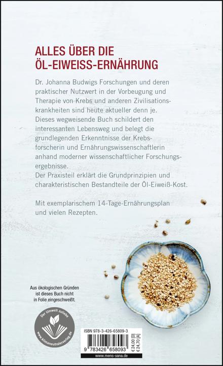 Immagine prodotto Die Original-Öl-Eiweiss-Kost (Tedesco, Fondazione Johanna Ludwig, 2017)