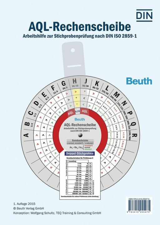 Actual product image AQL-Rechenscheibe (German, Wolfgang Schultz, 2015)