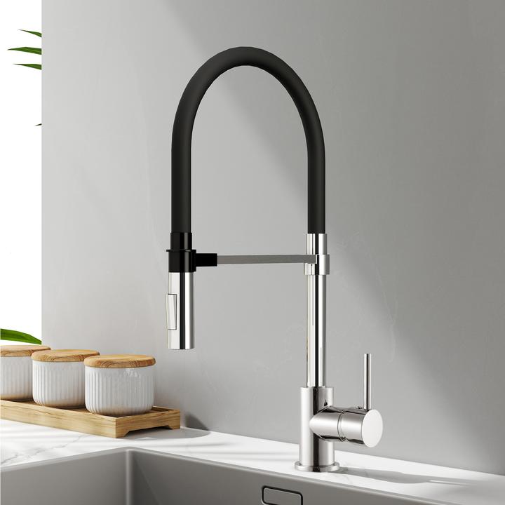 Actual product image Emke Kitchen Tap with 60cm Silicone Hose, 2 Spray Modes, 360° Swivel, Chrome