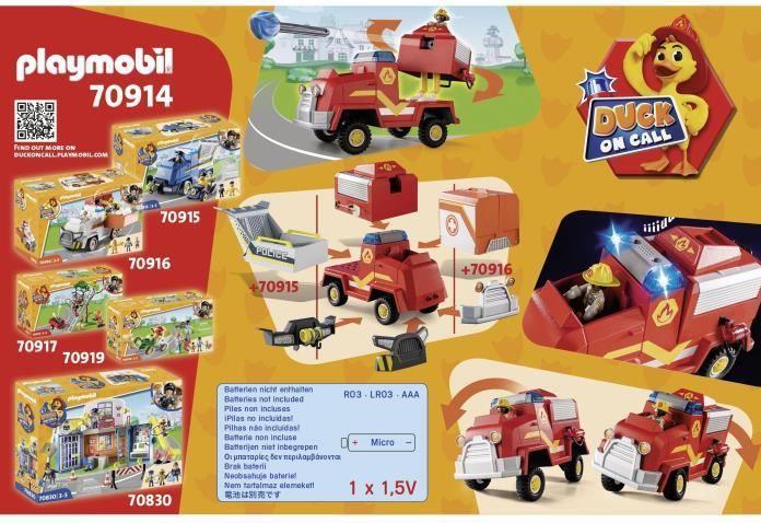 Produktbild Playmobil Feuerwehr Einsatzfahrzeug (70914, Playmobil Duck On Call)
