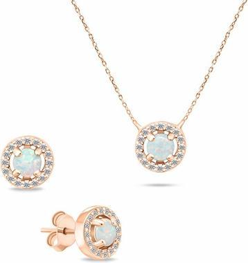 Brilio Silver - Charming gold-plated earrings with synthetic opals EA370R