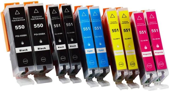 Actual product image Hermex Compatible Ink Cartridge XL for Canon PIXMA MG5450 (M, Y, PGBK, C, FC)