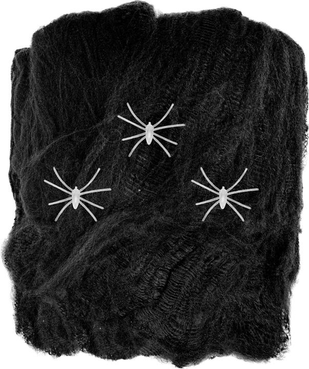 Produktbild Widmann 50g schwarzes Spinnennetz mit 3 Phosphor Spinnen