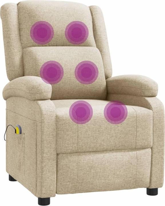 Actual product image VidaXL Massage armchair TV armchair Relax armchair Recliner armchair Cream fabric