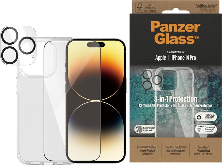 Image du produit PanzerGlass ™ Kit de protection 3 en 1 pour Apple iPhone 14 Pro (1 pièce(s), Apple iPhone 14 Pro)