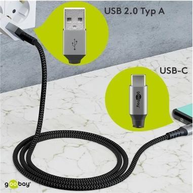 Produktbild Goobay USB A — USB C (0.50 m, USB 2.0)