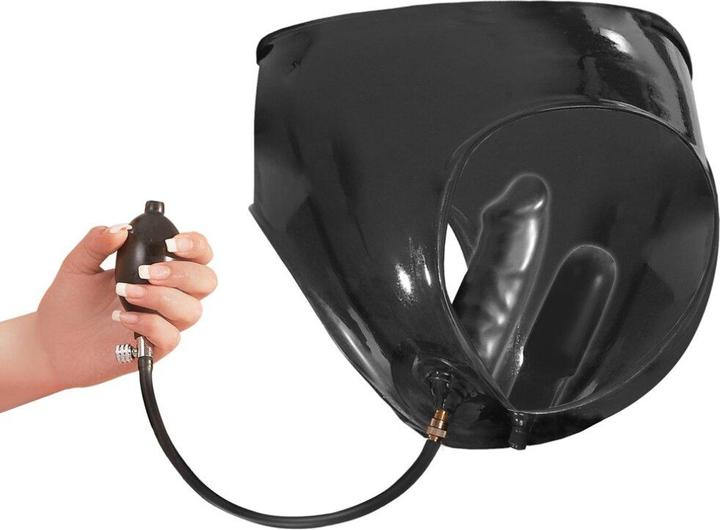 Actual product image LateX Toys Panties with pump dildos