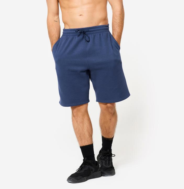 Domyos Shorts Herren Baumwollgewebe mit Taschen - dunkelblau