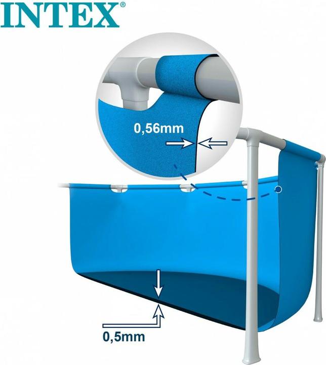 Actual product image Intex 4.5M X 2.2M X 0.84M RECTANGULAR FRAME POOL SET (450 x 84 x 220 cm)