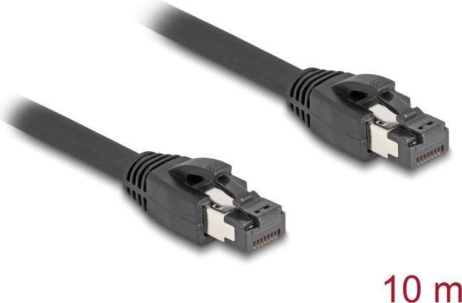 Image du produit Delock Câble réseau RJ45 Cat.8.1 S/FTP 10 m jusqu'à 40 Gbps noir (S/FTP, CAT8.1, 10 m)