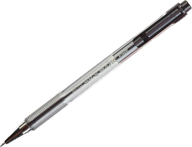 Productafbeelding Pilot BP-S Matic, Clip, Inschuifbare balpen, Navulbaar, Zwart, Fijn (Zwart, 12 x)