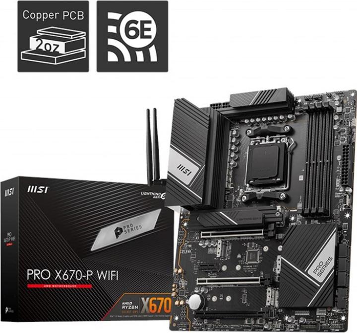 Actual product image MSI PRO X670-P WIFI (AM5, AMD X670, ATX)