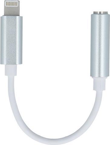 Setty adapter Lightning - audio jack 3,5mm wit (Bliksem, 3,5 mm aansluiting)