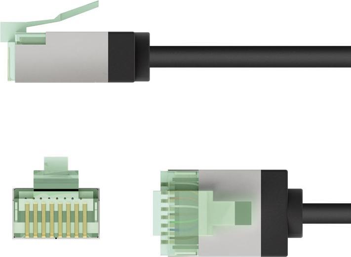 Produktbild Goobay Ultraflexibles CAT 8.1 Patchkabel, slim, U/FTP, schwarz (U/FTP, CAT8.1, 3 m)