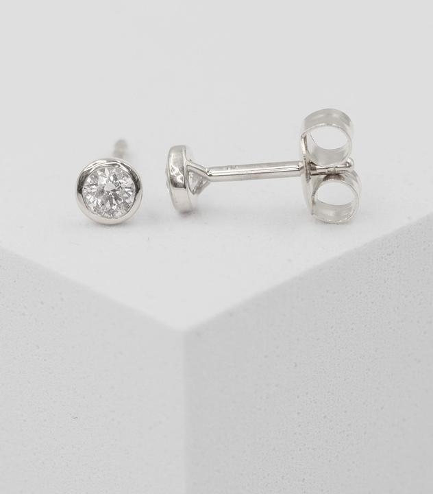 Actual product image Muau Stud earrings frame setting (White gold 750)