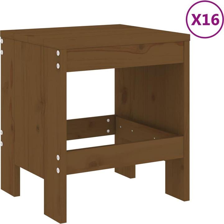 Immagine prodotto VidaXL 17-tlg. Garten-Essgruppe Honigbraun Massivholz (100 cm)
