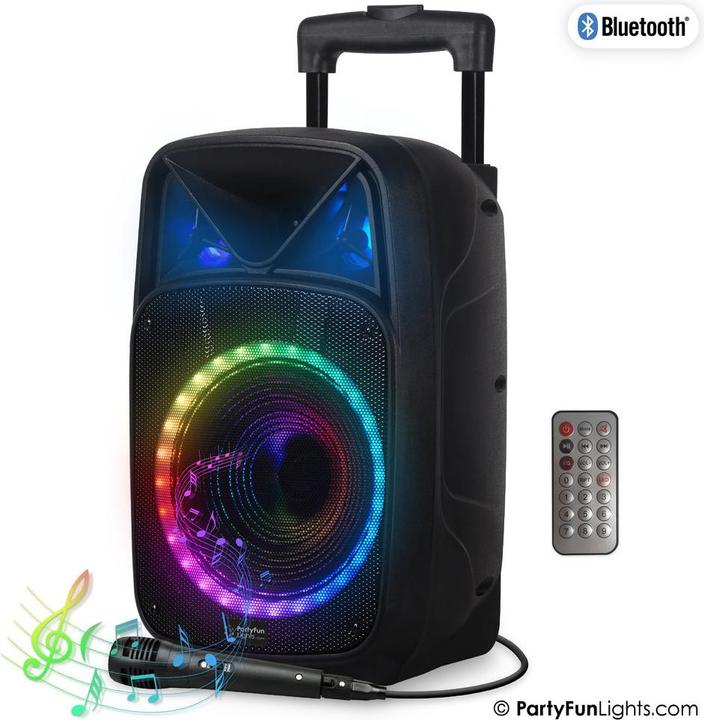 Actual product image PartyFun Lights Party Fun Lights - Karaoke Party Speaker with Handle & Wheels - (605603)