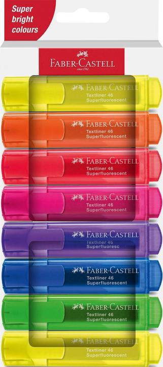 Produktbild Faber-Castell Textliner TL46 (Grün, Rot, Pink, Blau, Orange, Violett, Neongelb, 5 mm, 8 x)