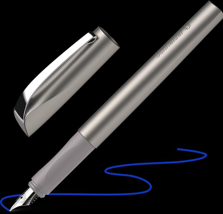 Image du produit Schneider 168621 Ceod Shiny Stylo (pour droitiers et gauchers, plume M, cartouche d'encre incluse bleu roi (Graphite, 1 x)