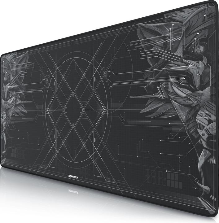 Titanwolf Gaming Mauspad XXL, glattes Stoffgewebe, Speed Mausmatte 900 x 400mm grosse Fläche, HUD Motiv (Wide)
