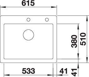 Actual product image Blanco Palona 6 (Top-mounted sink, 61.50 cm, 51 cm)