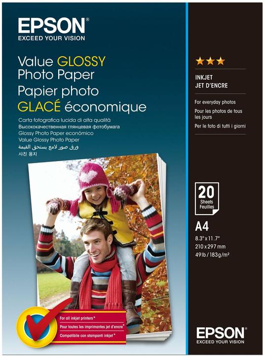 Epson glossaire des valeurs (183 g/m², A4, 20 x)