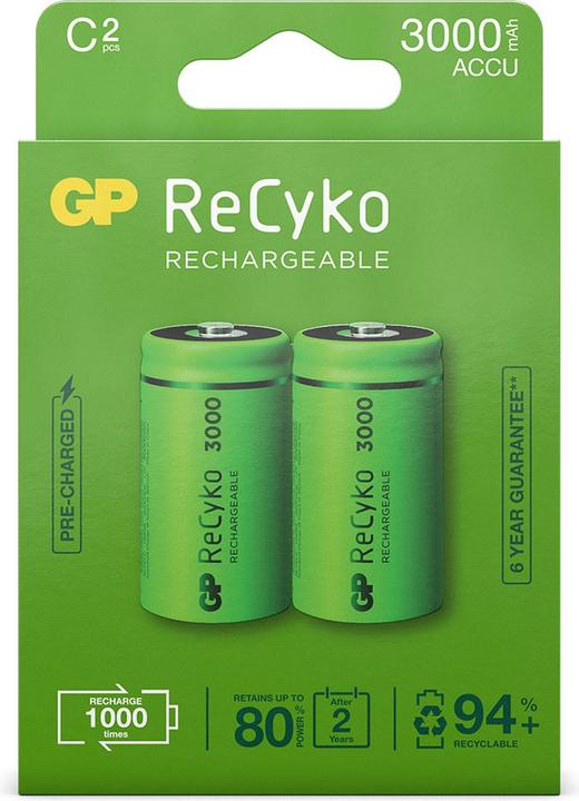Produktbild GP Batteries ReCyko (2 Stk., C, 3000 mAh)